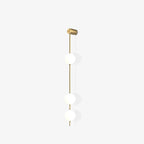 Vertical Balls Wall Lamp, Brass Black or Nickel, Glass Globe, Dimmable