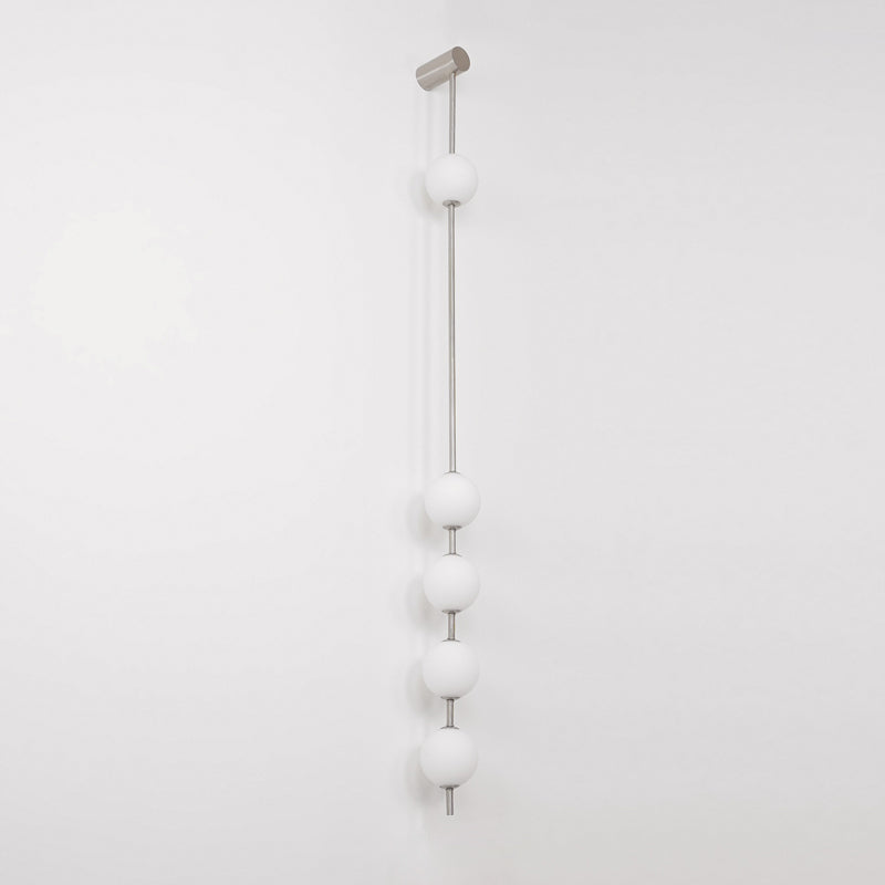 Vertical Balls Wall Lamp, Brass Black or Nickel, Glass Globe, Dimmable