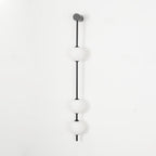 Vertical Balls Wall Lamp, Brass Black or Nickel, Glass Globe, Dimmable