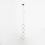 Vertical Balls Wall Lamp, Brass Black or Nickel, Glass Globe, Dimmable