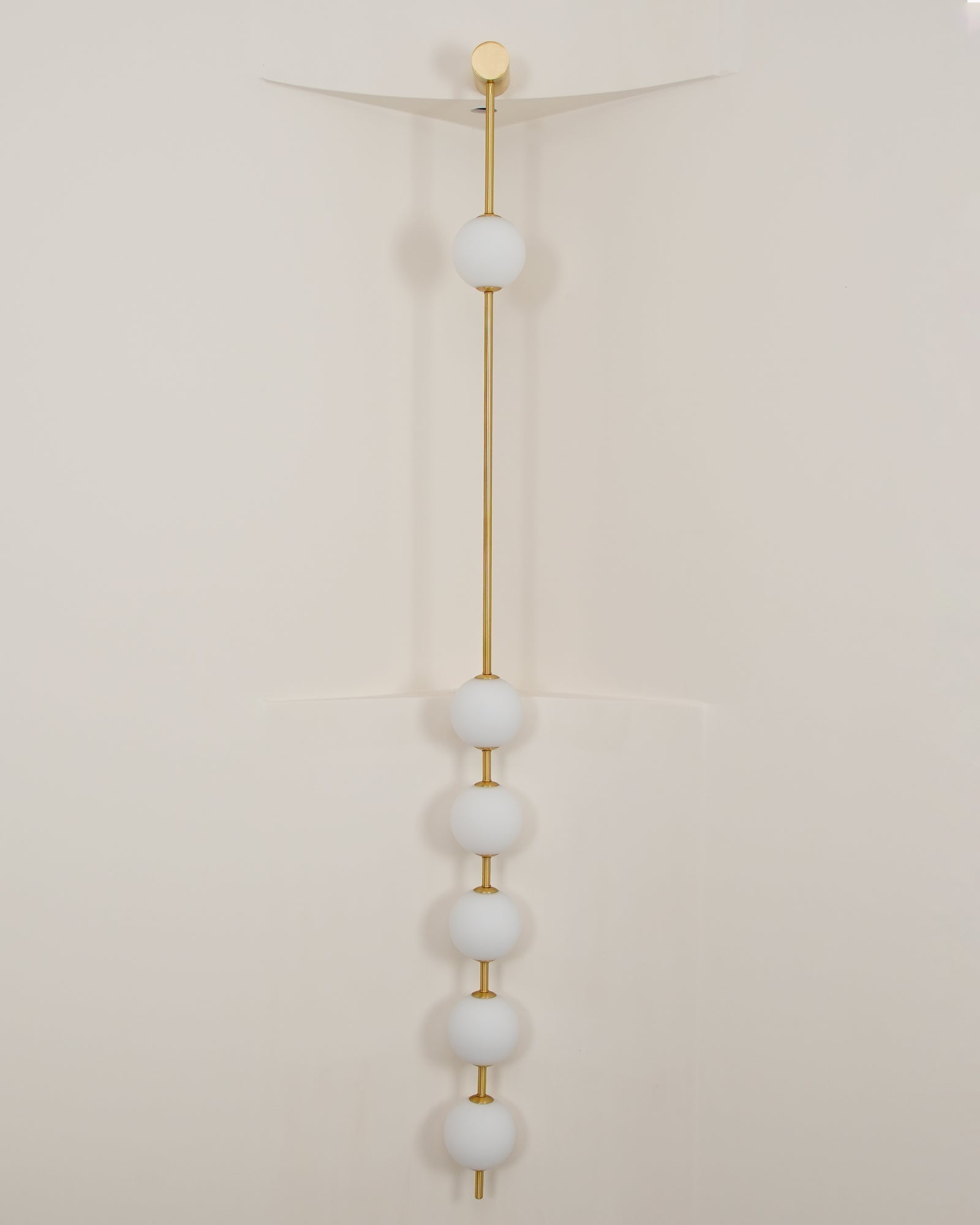 Vertical Balls Wall Lamp, Brass Black or Nickel, Glass Globe, Dimmable