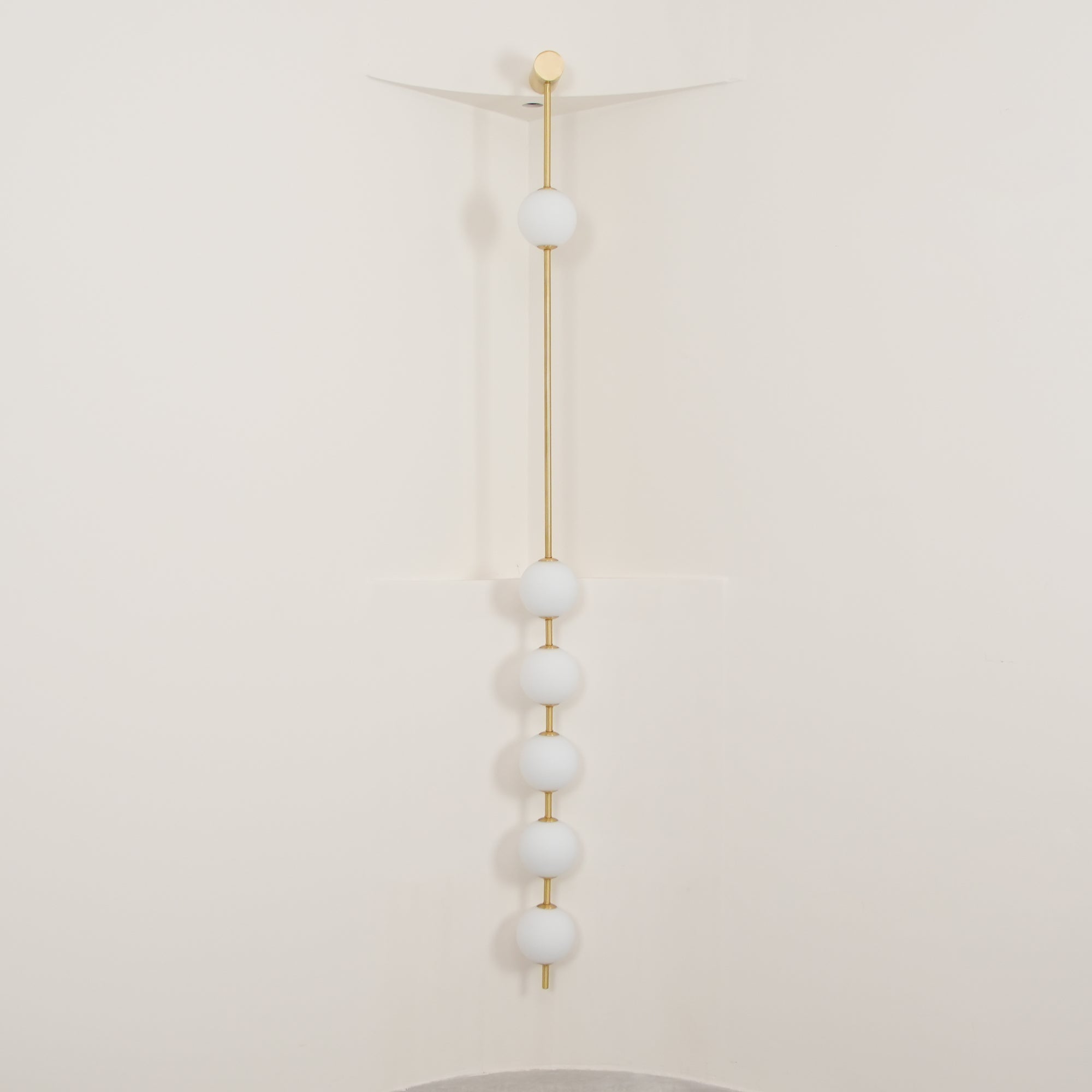 Vertical Balls Wall Lamp, Brass Black or Nickel, Glass Globe, Dimmable