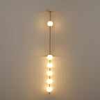 Vertical Balls Wall Lamp, Brass Black or Nickel, Glass Globe, Dimmable