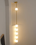 Vertical Balls Wall Lamp, Brass Black or Nickel, Glass Globe, Dimmable