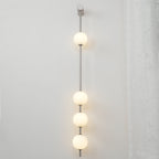 Vertical Balls Wall Lamp, Brass Black or Nickel, Glass Globe, Dimmable