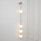 Vertical Balls Wall Lamp, Brass Black or Nickel, Glass Globe, Dimmable