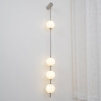 Vertical Balls Wall Lamp, Brass Black or Nickel, Glass Globe, Dimmable