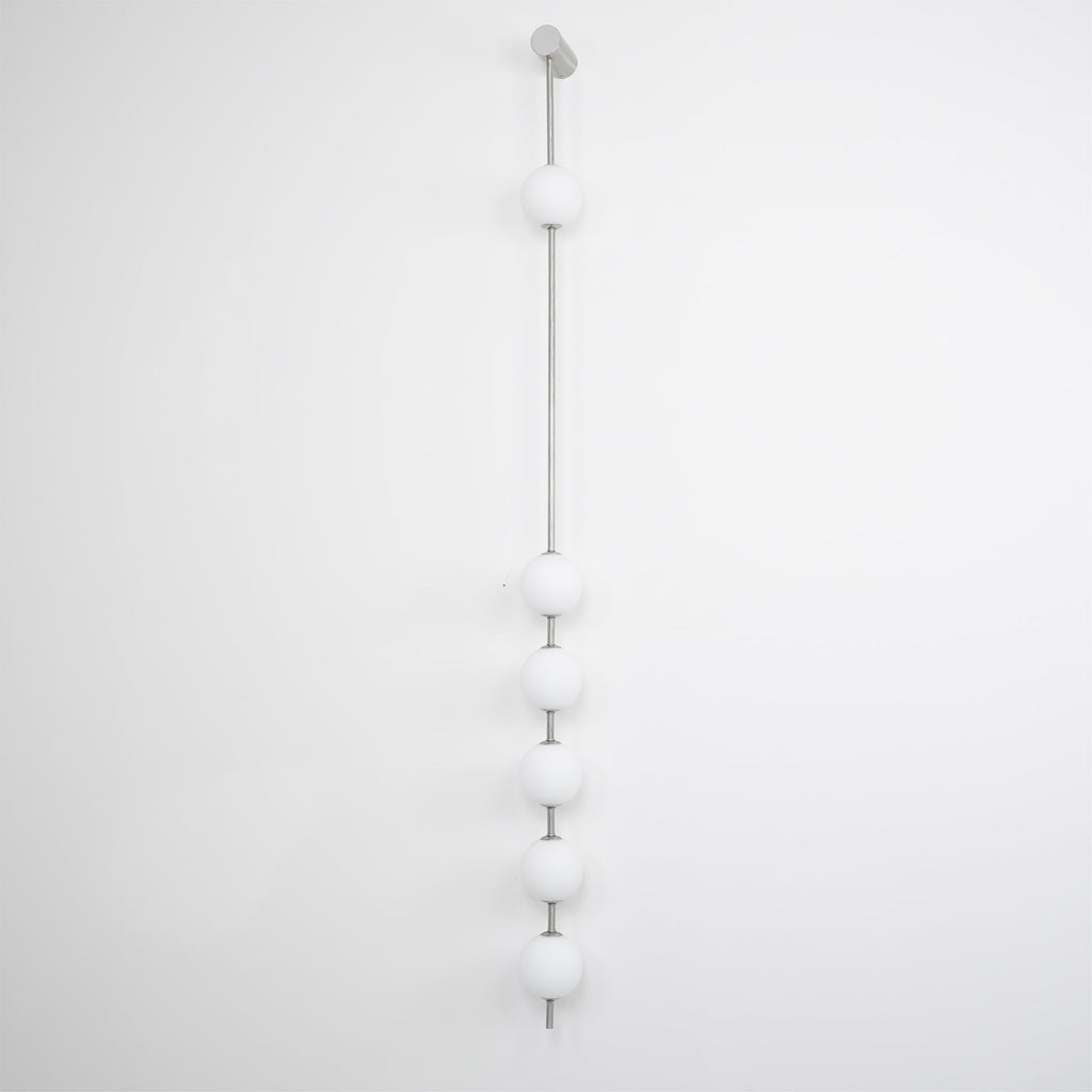 Vertical Balls Wall Lamp, Brass Black or Nickel, Glass Globe, Dimmable