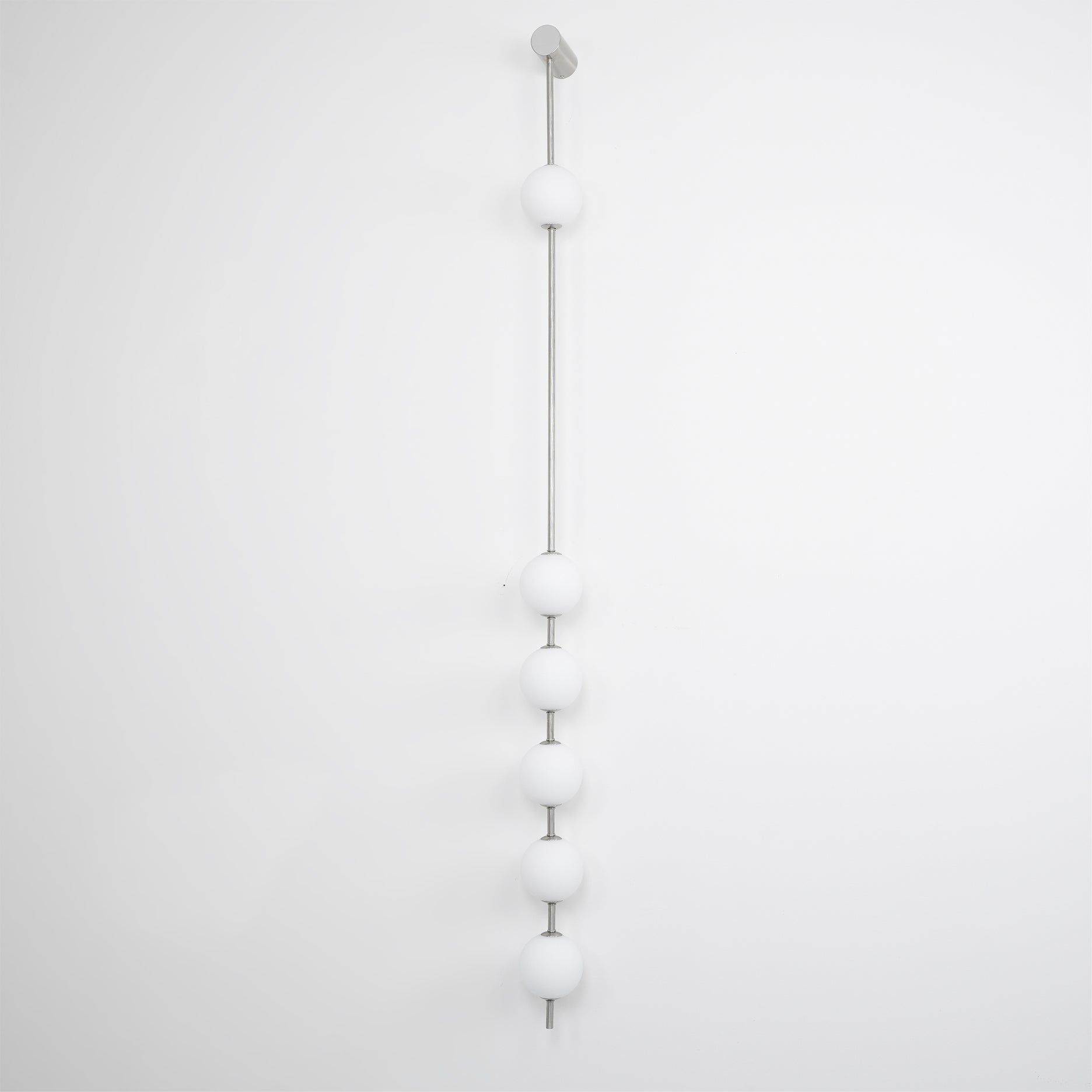 Vertical Balls Wall Lamp, Brass Black or Nickel, Glass Globe, Dimmable