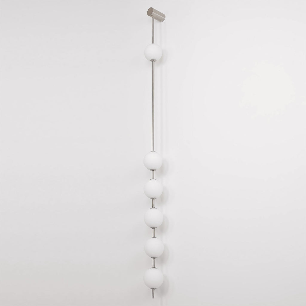 Vertical Balls Wall Lamp, Brass Black or Nickel, Glass Globe, Dimmable