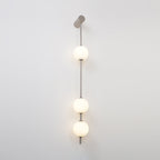 Vertical Balls Wall Lamp, Brass Black or Nickel, Glass Globe, Dimmable