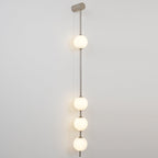Vertical Balls Wall Lamp, Brass Black or Nickel, Glass Globe, Dimmable