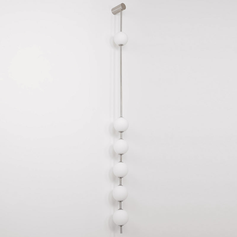Vertical Balls Wall Lamp, Brass Black or Nickel, Glass Globe, Dimmable
