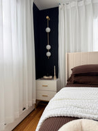 Vertical Balls Wall Lamp, Brass Black or Nickel, Glass Globe, Dimmable