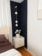 Vertical Balls Wall Lamp, Brass Black or Nickel, Glass Globe, Dimmable