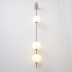 Vertical Balls Wall Lamp, Brass Black or Nickel, Glass Globe, Dimmable