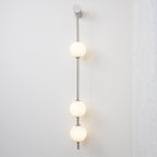 Vertical Balls Wall Lamp, Brass Black or Nickel, Glass Globe, Dimmable