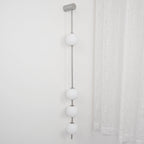 Vertical Balls Wall Lamp, Brass Black or Nickel, Glass Globe, Dimmable