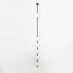Vertical Balls Wall Lamp, Brass Black or Nickel, Glass Globe, Dimmable