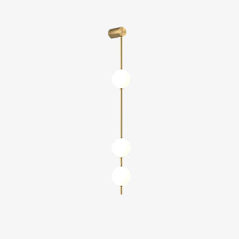 Vertical Balls Wall Lamp, Brass Black or Nickel, Glass Globe, Dimmable