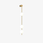 Vertical Balls Wall Lamp, Brass Black or Nickel, Glass Globe, Dimmable