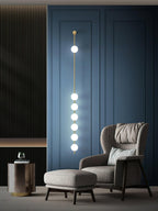 Vertical Balls Wall Lamp, Brass Black or Nickel, Glass Globe, Dimmable