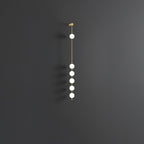 Vertical Balls Wall Lamp, Brass Black or Nickel, Glass Globe, Dimmable