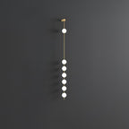 Vertical Balls Wall Lamp, Brass Black or Nickel, Glass Globe, Dimmable