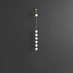 Vertical Balls Wall Lamp, Brass Black or Nickel, Glass Globe, Dimmable