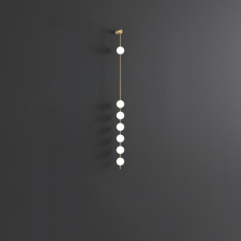 Vertical Balls Wall Lamp, Brass Black or Nickel, Glass Globe, Dimmable