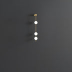 Vertical Balls Wall Lamp, Brass Black or Nickel, Glass Globe, Dimmable