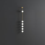 Vertical Balls Wall Lamp, Brass Black or Nickel, Glass Globe, Dimmable