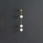 Vertical Balls Wall Lamp, Brass Black or Nickel, Glass Globe, Dimmable
