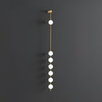 Vertical Balls Wall Lamp, Brass Black or Nickel, Glass Globe, Dimmable