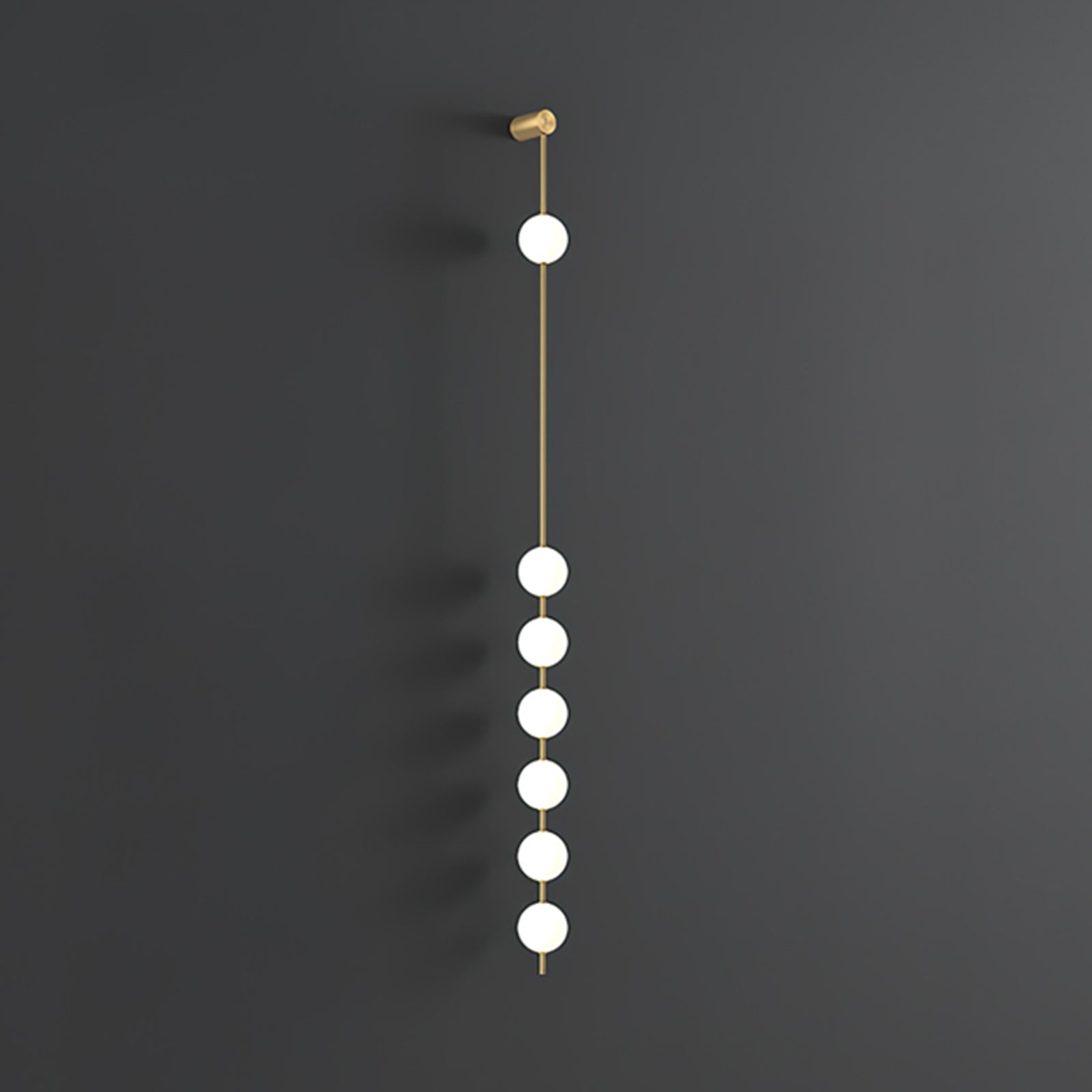 Vertical Balls Wall Lamp, Brass Black or Nickel, Glass Globe, Dimmable