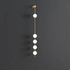Vertical Balls Wall Lamp, Brass Black or Nickel, Glass Globe, Dimmable