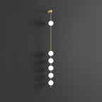 Vertical Balls Wall Lamp, Brass Black or Nickel, Glass Globe, Dimmable