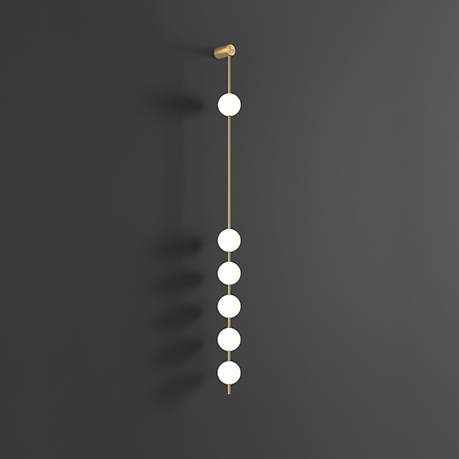 Vertical Balls Wall Lamp, Brass Black or Nickel, Glass Globe, Dimmable