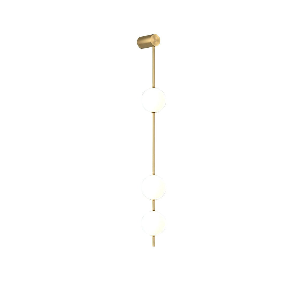 Vertical Balls Wall Lamp, Brass Black or Nickel, Glass Globe, Dimmable