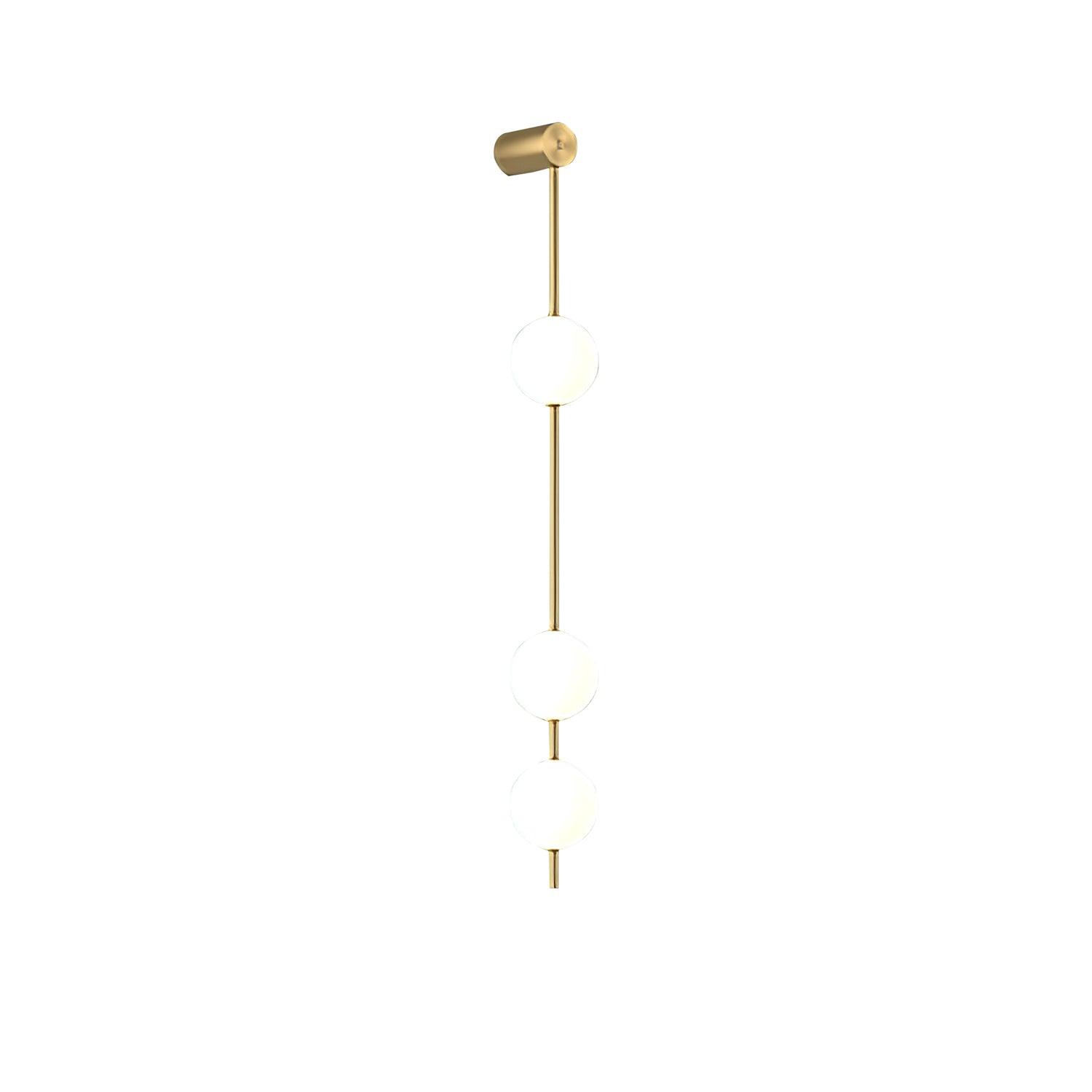 Vertical Balls Wall Lamp, Brass Black or Nickel, Glass Globe, Dimmable