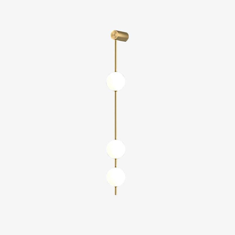 Vertical Balls Wall Lamp, Brass Black or Nickel, Glass Globe, Dimmable