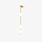 Vertical Balls Wall Lamp, Brass Black or Nickel, Glass Globe, Dimmable