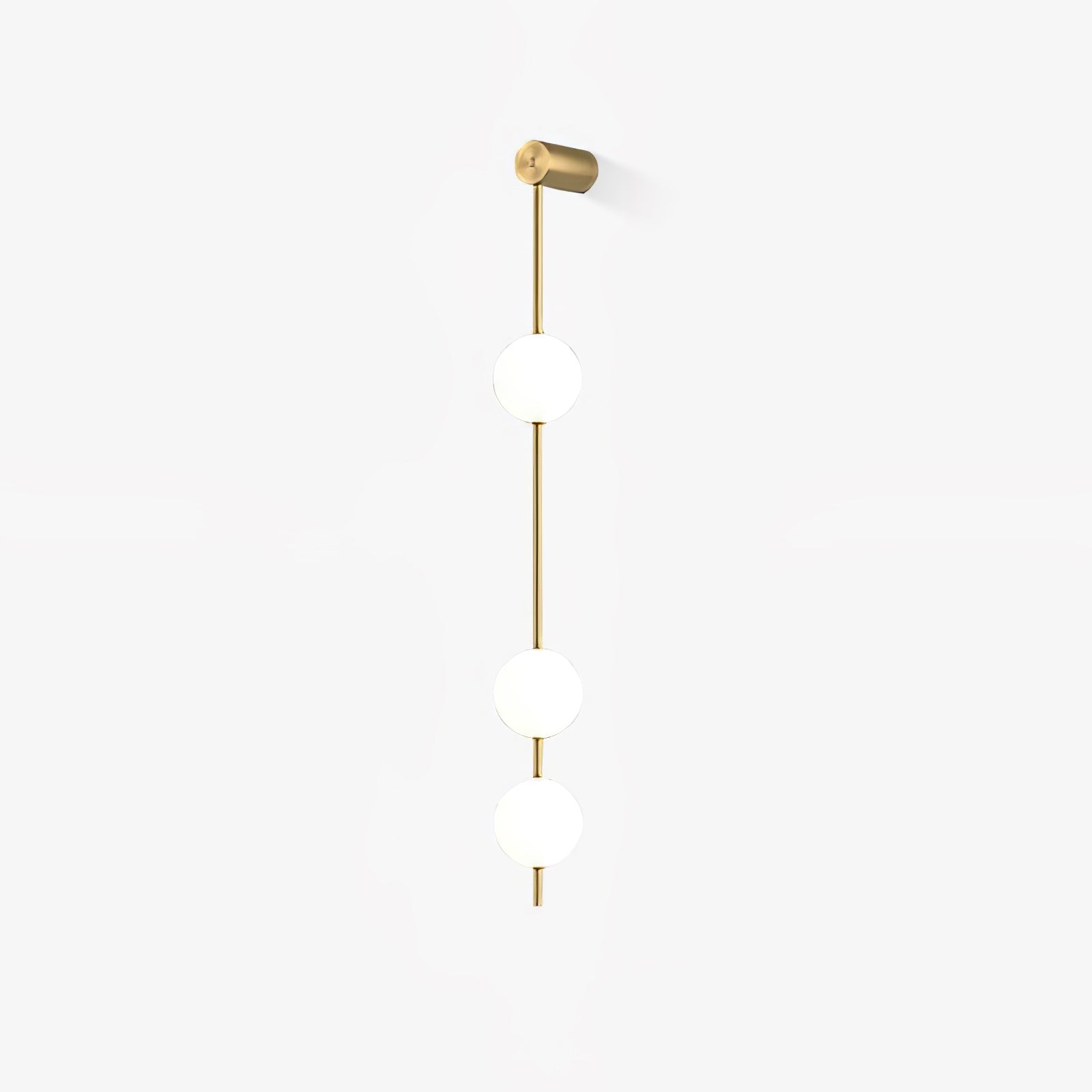 Vertical Balls Wall Lamp, Brass Black or Nickel, Glass Globe, Dimmable