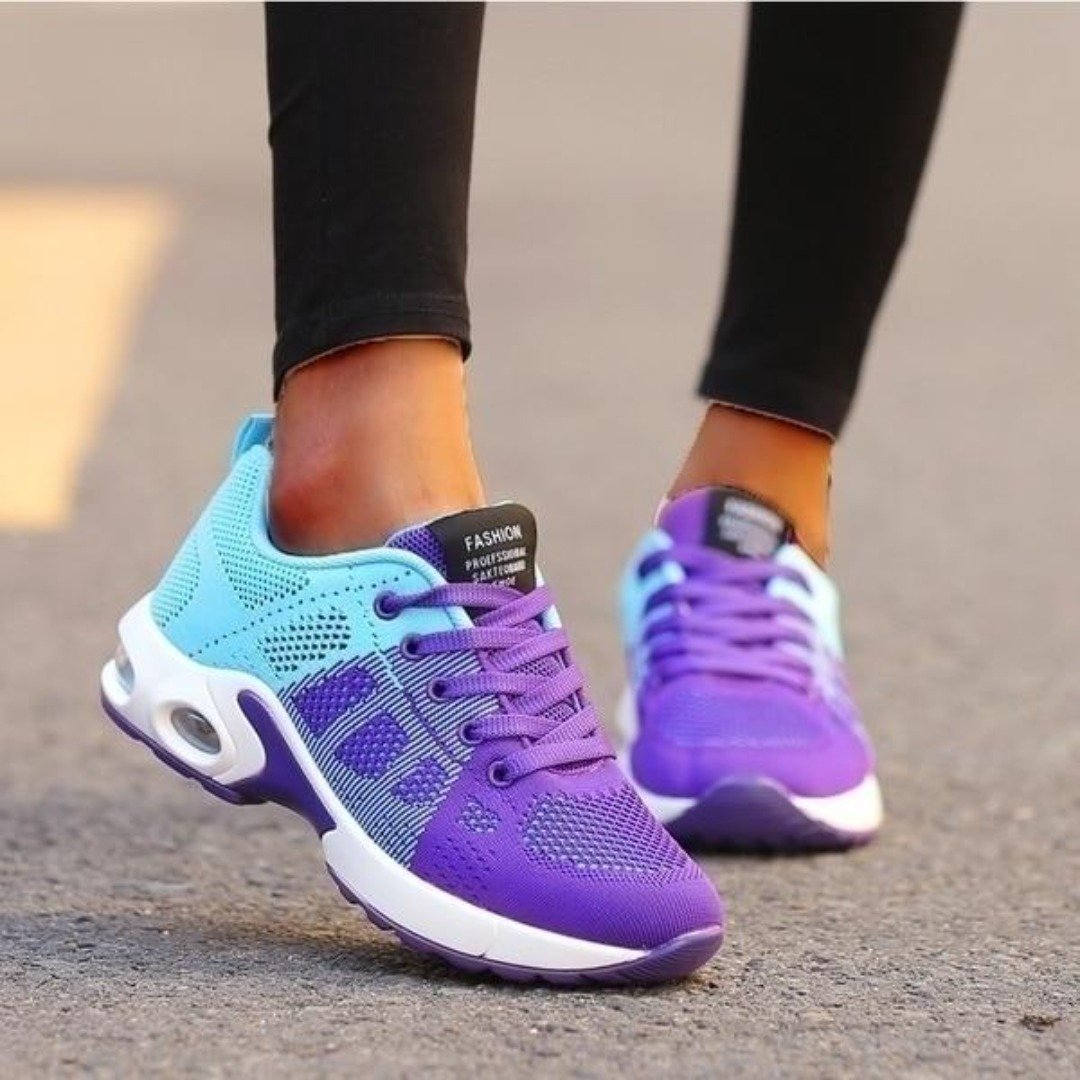 Cushioned Walking Sneakers for Women, Gel Sole and Double Mesh Upper