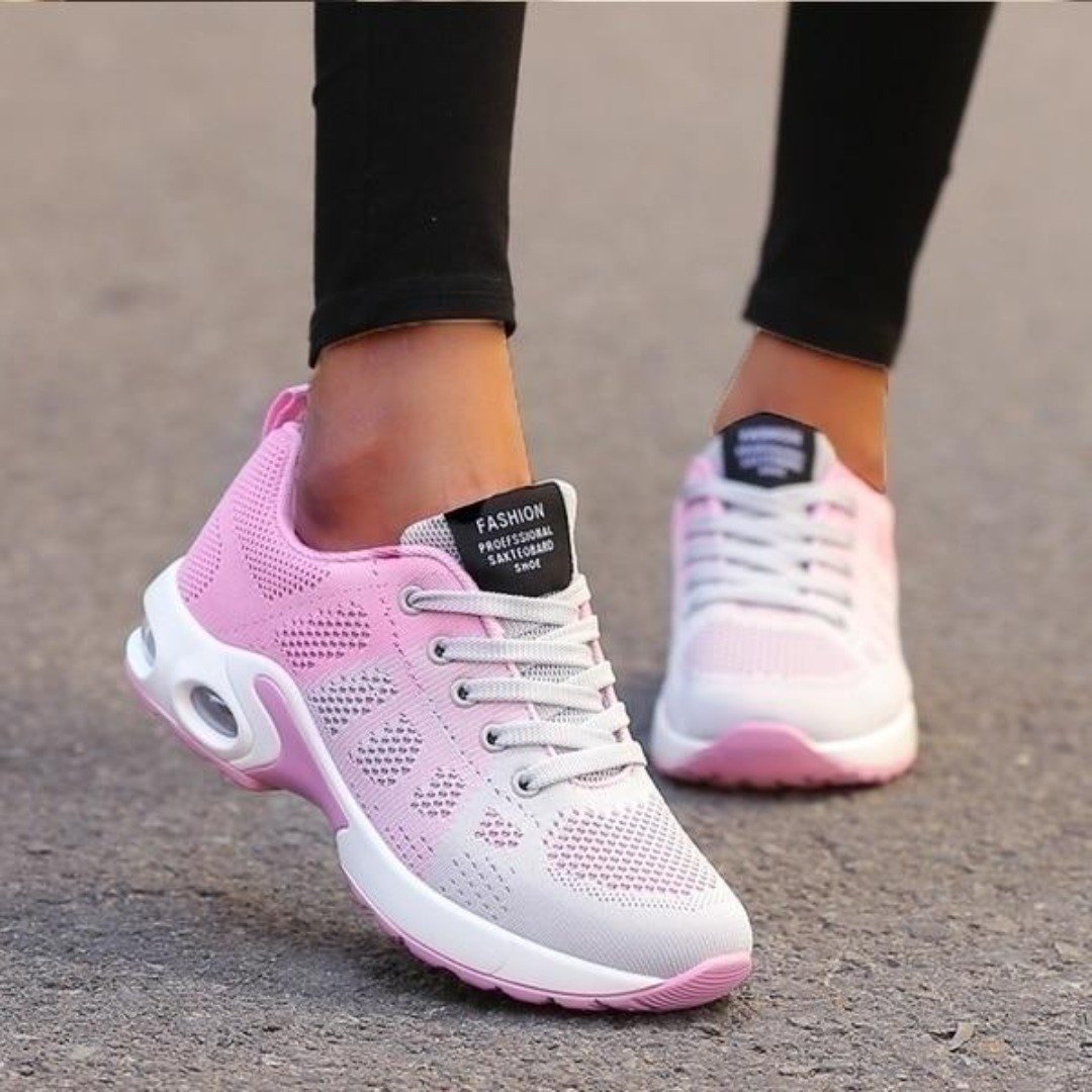 Cushioned Walking Sneakers for Women, Gel Sole and Double Mesh Upper