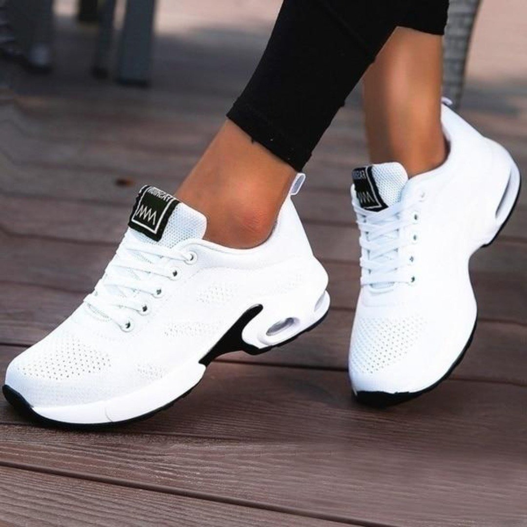 Cushioned Walking Sneakers for Women, Gel Sole and Double Mesh Upper