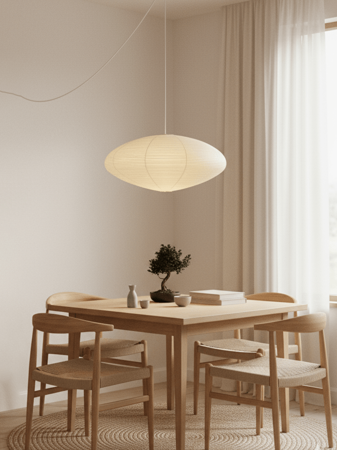 Washi Paper Swag Pendant Light, Mulberry Shade, E26/E27, Plug-In