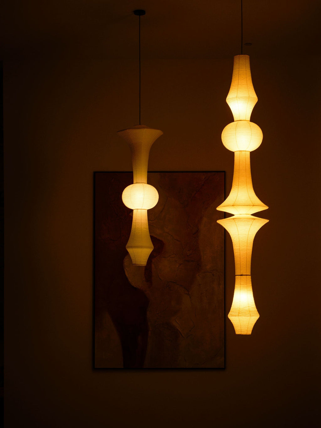 Washi Paper E Pendant Light, Tall Mulberry Shade, E26/E27, Hardwired