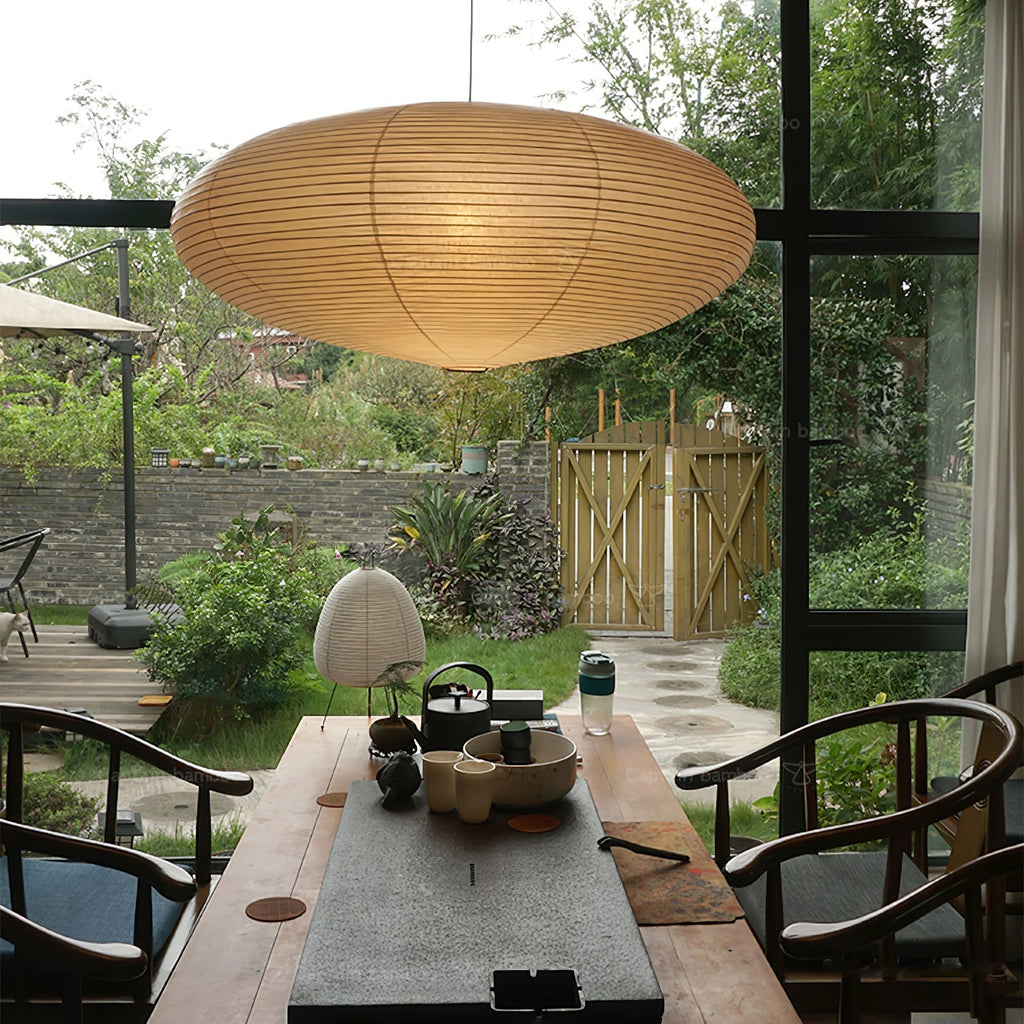 Washi Paper Swag Pendant Light, Mulberry Shade, E26/E27, Plug-In