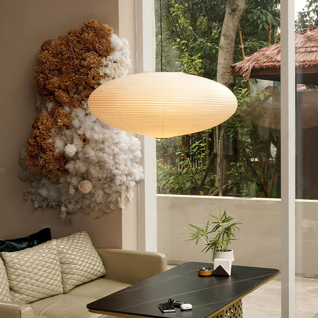 Washi Paper Swag Pendant Light, Mulberry Shade, E26/E27, Plug-In